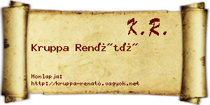 Kruppa Renátó névjegykártya