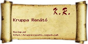 Kruppa Renátó névjegykártya